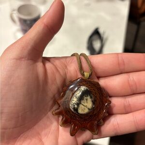 Third Eye Pinecone Necklace - Dendritic Opal